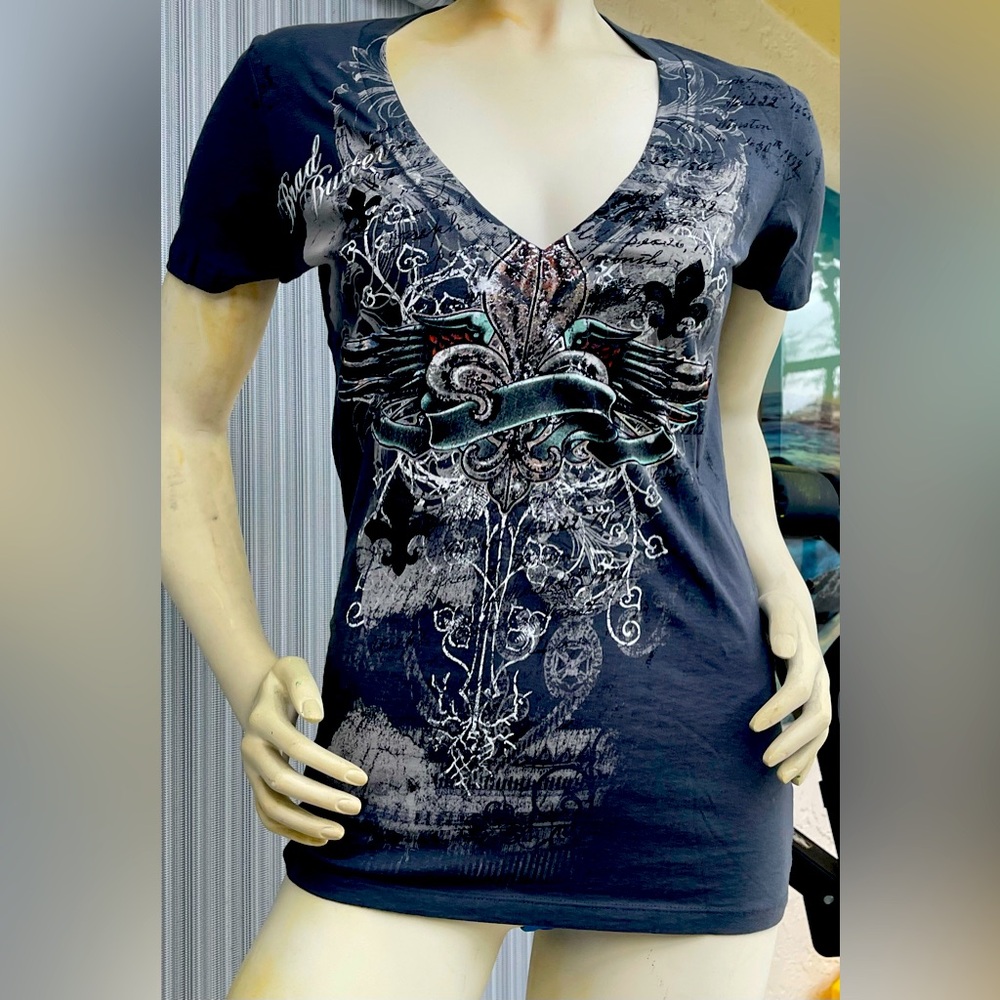 Gray BradButter Graphic T-Shirt size L Juniors